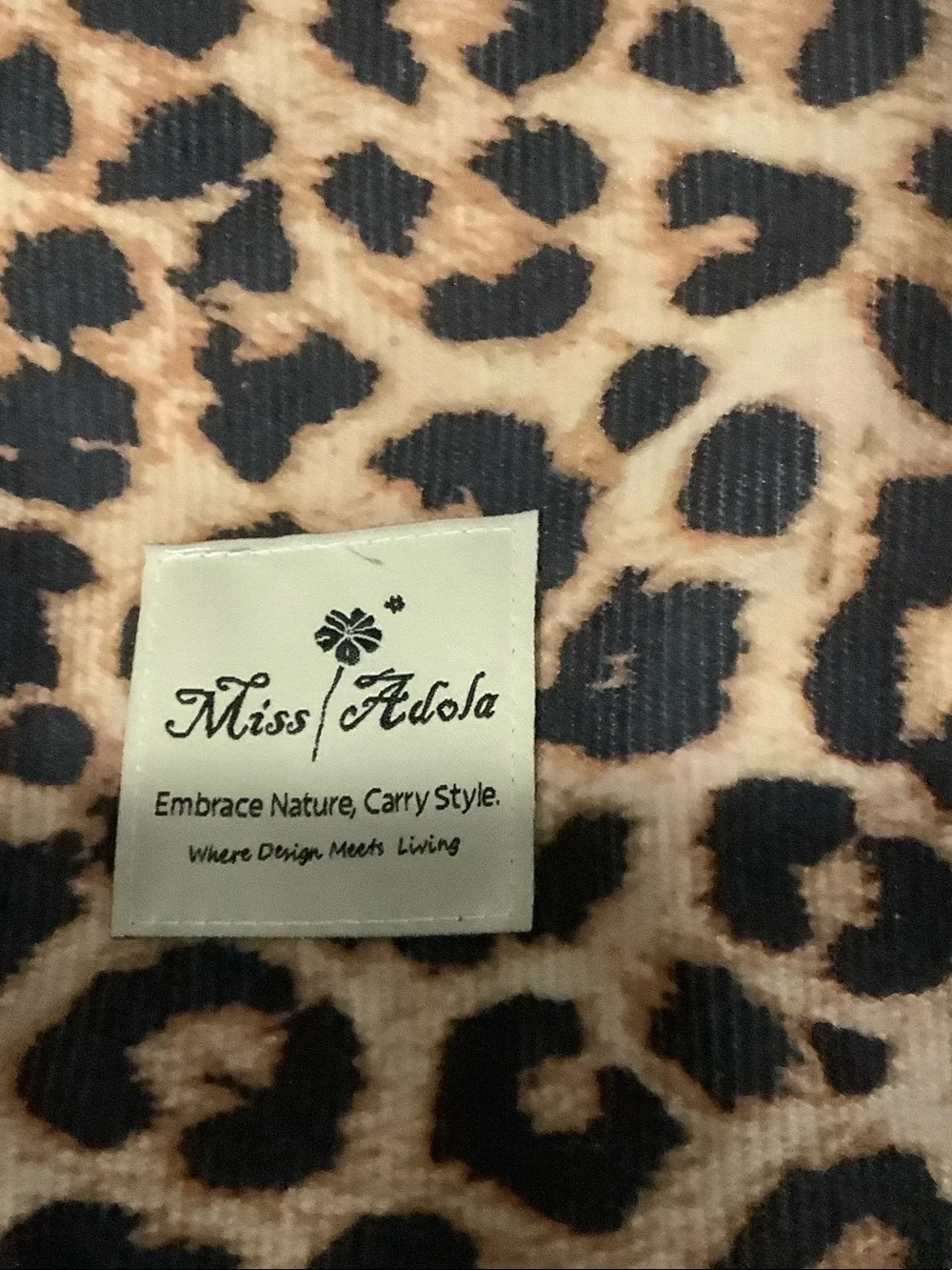 Leopard Print Canvas Tote Bag in Brown